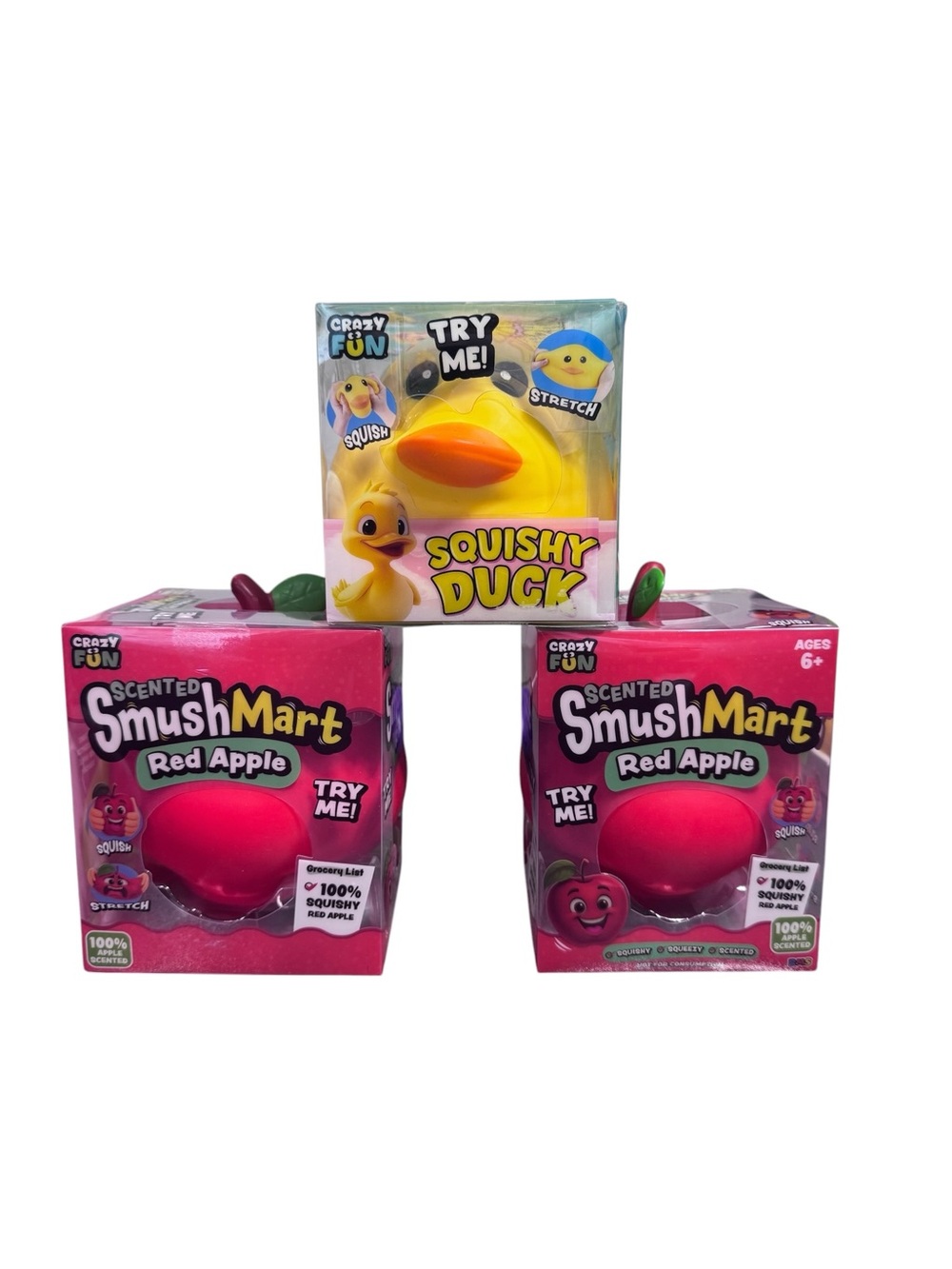 Squishy Duck & SmushMart Red Apple Scented Squish Toys - Yellow & Red